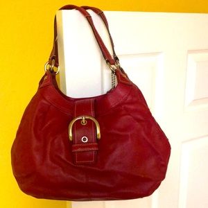 Coach soho purse red leather 3 compartments